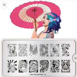 MoYou London nail art stamping plate in Suki, design 18 NWOT